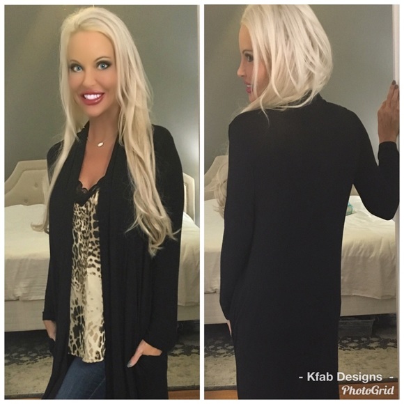 🛍LAST 1! 💋Open Longline Knit Pocket Cardigan! - Picture 2 of 5